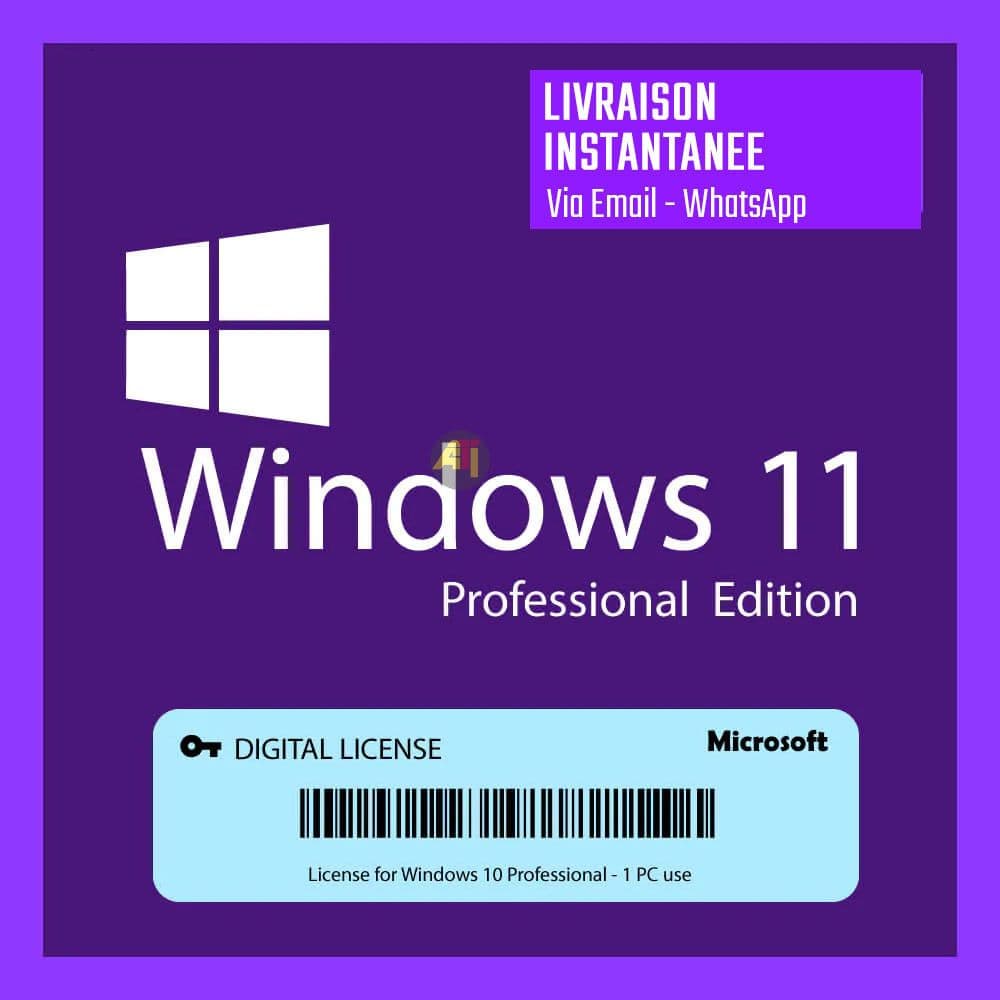 Licence Windows 11 Professionnel — Clé d'activation